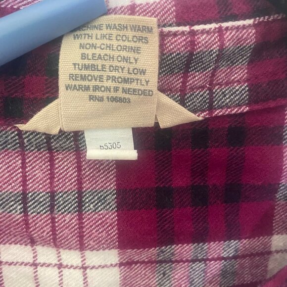 Duluth Trading Womens Plaid Flannel Shirt XL Button-Up Casual Comfy Soft - Picture 4 of 8